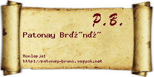 Patonay Brúnó névjegykártya